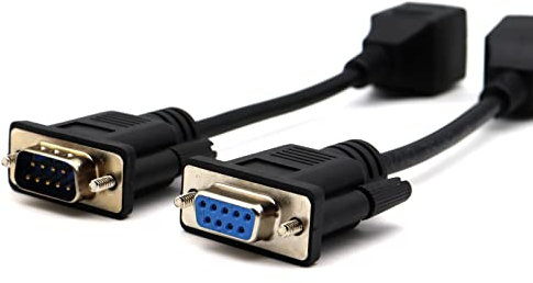AWADUO DB9 bis RJ45 Extender-Kabel, FEMAL FEMAL BEI MALE COM DB9 9-polige Serienn Port Serial zu RJ45 Cat6 Ethernet-LAN-Kabel (2pcs