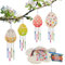 WEDNOK 10tlg Ostereier Windspiel Bastelset Ostern Eier Basteln Holz Osterei Bastelsets Osterbasteln Kinder Klangspiele Bastelhandwerk zum Bemalen für Osterndeko Frühling Mädchen Junge