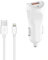 Tradineur - Cargado de mechero para Coche - Cable USB Tipo-iOS - Alto Rendimiento/Carga rápida - 2 Puertos USB - Color Blanco