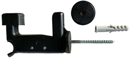 API Ferma persiana grillo ferma anta Fermapersiana Fermo imposta automatico regolabile (Avorio 1013) (Nero)