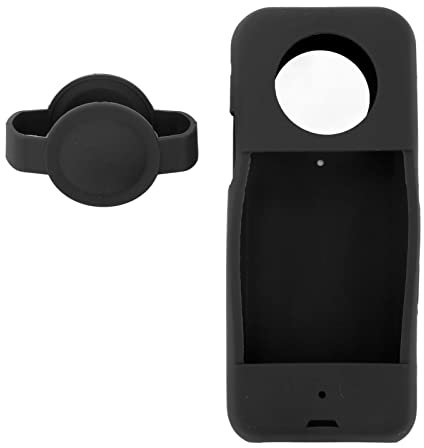 Für Insta 360 X3 Objektivdeckelschutz, Objektivdeckel Silikonhülle Objektivschutz Action Kamera Zubehör Für X3 (Schwarz)