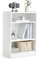 COSTWAY 3-Tier Cube Bookcase, Wooden Storage Bookshelf Open Shelving Unit with Adjustable Shelves and Anti-Toppling Device, Cube Storage Cabinet Organizer for Living Room Bedroom Office (White)