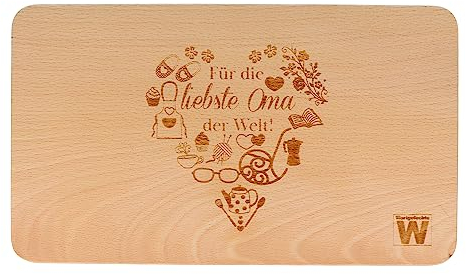 Tagliere in legno di faggio con incisione laser, idea regalo per la festa della mamma, utensili da cucina, regalo per la festa della mamma, 24,5 cm x 14,5 cm x 1,5 cm (nonna 1)