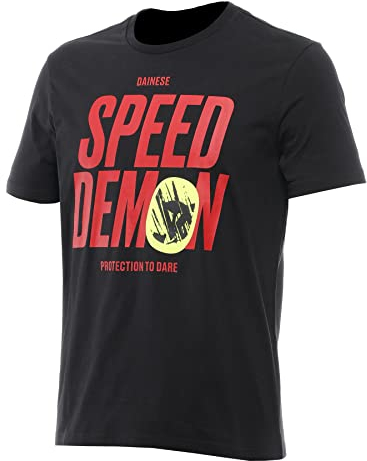 Dainese - Knee Down T-Shirt, Lässiges T-Shirt mit Rundhalsausschnitt aus Baumwolle, Logo, Mann, Jet-Schwarz, XL