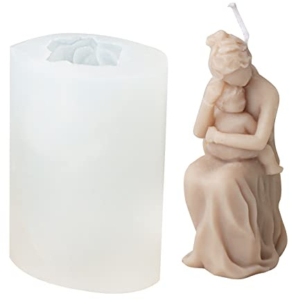 3D-Kerzenform für Mutter-Hand-, Engel-, Mädchen-Kerzenform, DIY-Schokoladen-Silikon-Kerzenform für selbstgemachte Muttertags-, Weihnachts-, Geburtstagsgeschenke