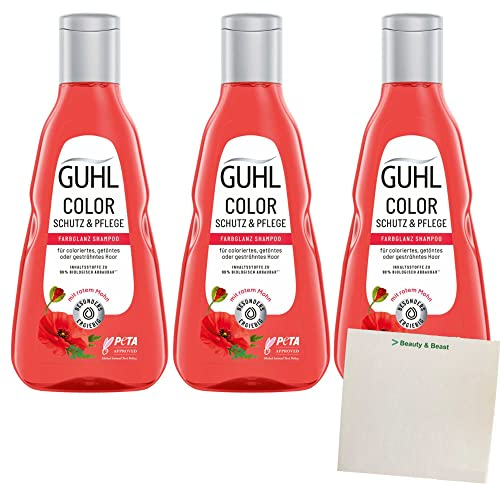 Guhl Shampoo mit rotem Mohn 3er Pack (3x250ml Flasche) + usy Block