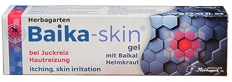 Baika-skin Gel, 40g, Pflegegel, Juckreiz, Hautreizung, Insektenstiche, Hautallergie, Hautausschlag, mit Baikal Helmkraut, allergie haut, Akne, Pickel