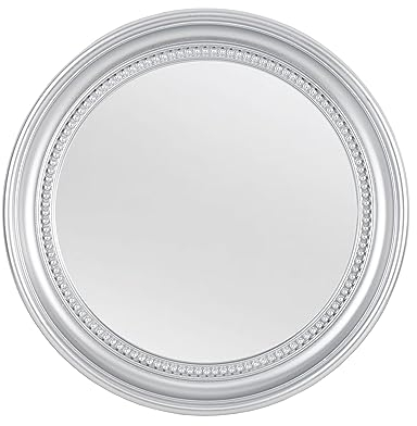 OIGUMR Kreisspiegel, runder Wandspiegel, Badezimmerspiegel, Wanddekoration, silberfarben, 45,7 cm