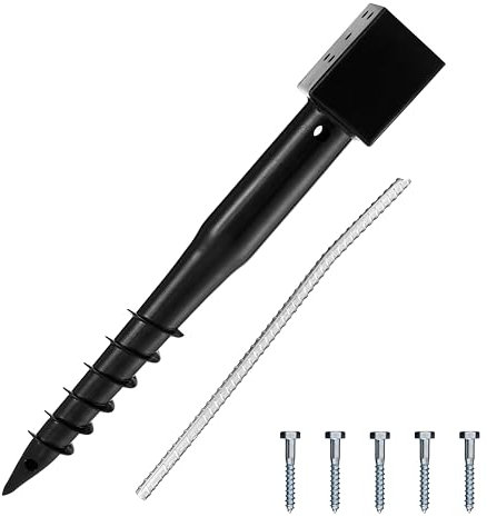 LADECH Premium Bodenanker, kein Graben, DIY-Schraubpfahl, 68,6 cm, passend für Standard-4 x 4 Pfosten, ideal für Briefkästen und Zaunpfosten (1 Stück)