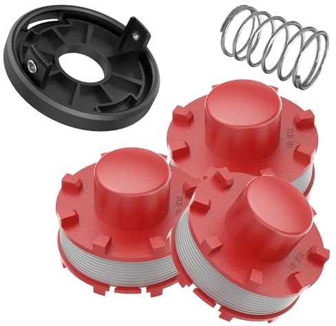 Evenlinkics 3405096 Fadenspulen,für einhell rasentrimmer faden,Kompatibel mit einhell rasentrimmer GE-CT 36/30 Li E,für einhell rasentrimmer spule (3 spulen+1 Spulenabdeckung)