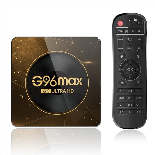 CHROX G96maxa13 Android 13.0 Smart Box 4 GB RAM 64 GB Emmc RK3528 Quad-Core 64 Bit Arm Corter-A53 CPU Mali G31 MP2 GPU 8K Ausgang BT5.0 2,4 GHz / 5 GHz WiFi 100 m LAN Enternet 2 g b+16gb+1B