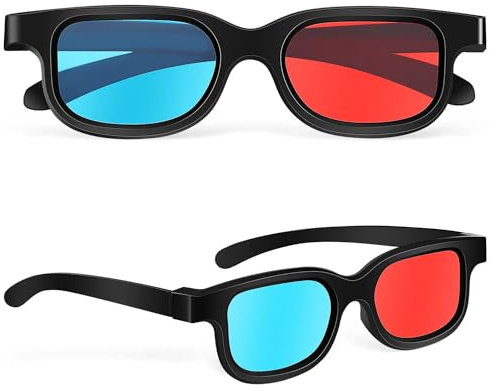 HAICN 2Pcs Occhiali 3D Portatile Rosso e Blu Occhiali 3D Vista Stampa 3D Riviste Fumetti Libri Anaglifi Foto per Home Cinema Teatro TV Gioco