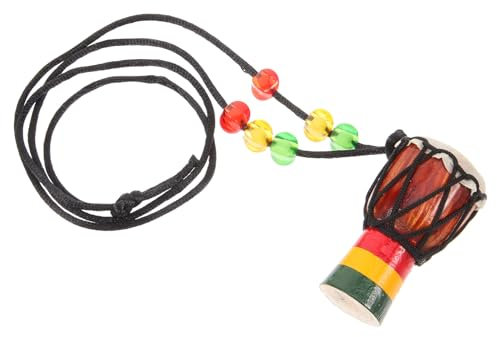 VALICLUD Mini Djemben Afrikanische Handtrommel Halskette Holz Djemben Anhänger Kleine Trommel Charm Halskette Percussion Afrikanische Handtrommel (Zufällige Farbe)