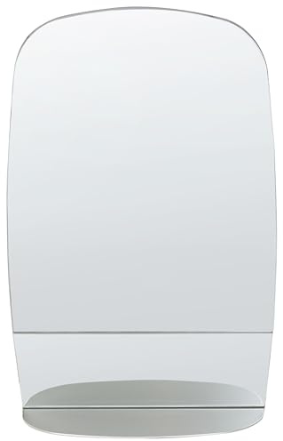 Beliani Rahmenloser Wandspiegel mit Ablage Silber rechteckig oval 40x60cm modern Brannay