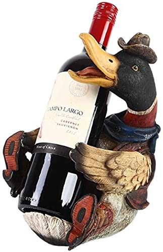 AJYBYUKJ wine rack,VIXPET Wine Bottle Holder, Creative Duck Shape Resin Red Wine Decorative Storage Rack for Bar Cafe Beauty Comes