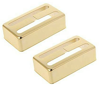 2 Stück Gitarre Pickup Cover Messing Humbucker Pickup- Abdeckungen Für Die Meisten LP Gitarre Zubehör(2pcs Gold)