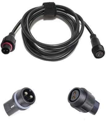 HUAZIZ 1 Pcs 2 Pin Wasserdichtes Verlängerungs Kabel, Male and Female Connectors Both Ends, Wasserdichtes 16AWG Verlängerungs Kabel für Solar Strahler, Garten Spike Leuchten, LED Lichtbänder(1Meter)