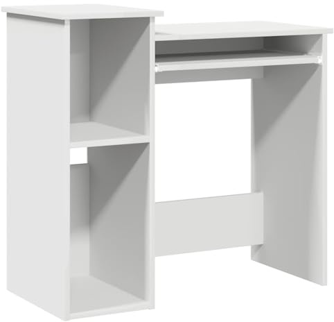 vidaXL Desk with Shelves White 84x40x78 cm Engineered Wood