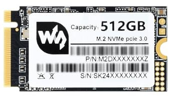 Waveshare SK M2 NVME 2242 512GB High-Speed Solid State Drive, 3D TLC Flash Memory, High-Speed Reading/Writing, More Reliable & Durable