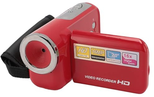 Tragbare Digitale Videokamera 1080P HD 16MP DV-Camcorder 16-facher Zoom 2-Zoll-Bildschirm Selfie Elektronischer Shake USB-Ausgang 1/4-Zoll-Gewindeloch Videokamera-Camcorder mit