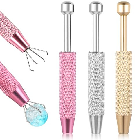 Nogeqi Set di 4 pinze per piercing a sfera, piercing a sfera, piercing a sfera, set di pinze per piercing, con 4 artigli per gioielli, perline, orologi, occhiali (oro argento rosa)