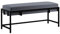 BETTSO - Elegante Sitzbank LAMO - Polsterbank mit Metalbeinen - Moderner Bettbank - Garderobenbank - Sitzhocker Wohnzimmer, Schlafzimmer - Metalfarbe Schwarz - Stofffarbe Dunkelgrau - 100x35x45cm
