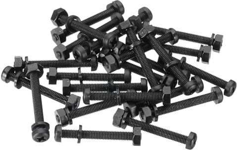 PATIKIL 24-teiliger Schrauben Set M3x25mm Nylon Kunststoff Gewinde Schrauben und Innensechskant Muttern und Unterlegscheiben Set für Industrielle Haushalte Befestigungsprojekte Schwarz