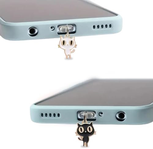 KEWUF Lot de 2 capuchons de protection USB C - Prise de charge pour téléphone portable - Protection anti-poussière USB C - Cache USB C - Bouchon - Pour 16 15 Accessoires - Chats