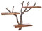 Kobolo Wandregal ESRA 57x19x46 cm, Regal aus braunem Mangoholz & Metall im Astdesign, 3 Ablagen, modernes Wandboard für Bücher, Accessoires & Bilder, dekorative & stilvolle Wandgestaltung