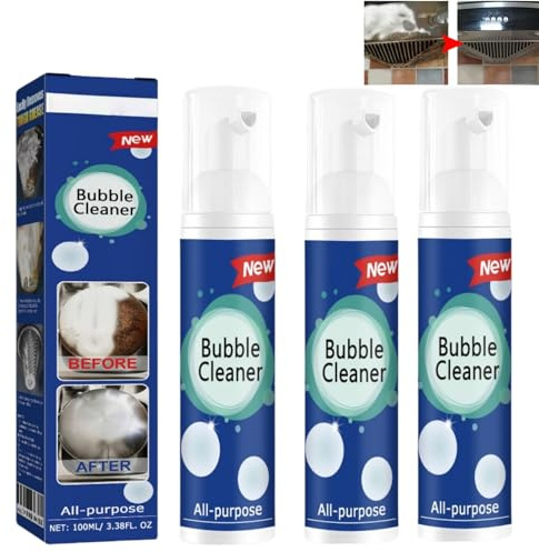 Highly Effective Oil Breakdown Foaming Spray, Oven And Grill Cleaner Heavy Duty Non Toxic Fume Free, Stove Clean For Gas Stove Top, Cabinet Cleaner Degreaser, Oil Stains Clean Up Kitchen (3)