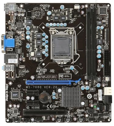 Placa Madre Fit For MSI H67MS-E23 B3 adopta el chipset Intel H67, zócalo de CPU LGA 1155 y es Compatible con Sandy Bridge Core I7/Core I5/Core I3