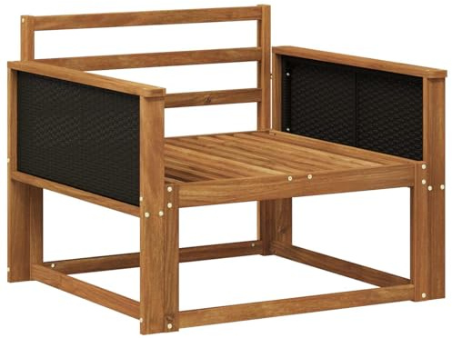 vidaXL Outdoor Mittelsofa Natur, Akazienholz Outdoor Mittelsofa, wetterfestes Patiositzmöbel, modernes Möbel für Gartenlounge und Balkon