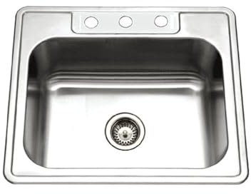 Houzer 2522 Glowtone - Fregadero de acero inoxidable, 2522-9BS3-1