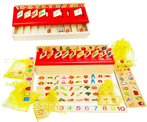 Toys of Wood Oxford Montessori Lernspielzeug - Sortieren, Vergleichen und Lernen - 8 Objektkategorien - Sortierbox für Kinder