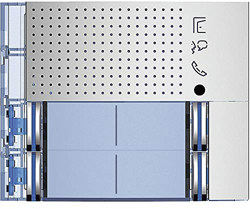 BTICINO 351181 Frontale Sfera 4 Pulsanti Doppia Fila Porter per Modulo Fonico, Allmetal Alluminio, Compatibile Sfera 1+n, Struttura Robusta, Installazione Modulare, Citofono