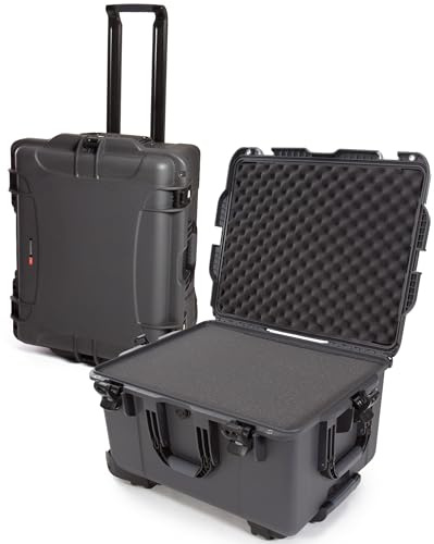 NANUK 960 Hard Case with Cubed Foam – Waterproof Travel Camera Hard Case with Wheels, 25.4” x 20” x 14.5”, Dustproof and Impact-Resistant, Ideal for Heavy Loads – Graphite
