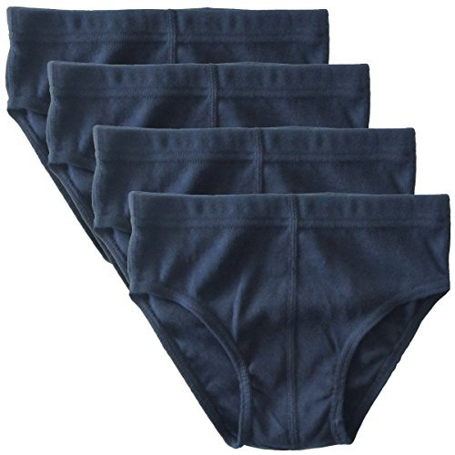 HERMKO 2850 4er Pack Jungen Slip einfarbig aus 100% Bio-Baumwolle mit Dehnbund, Farbe:Marine, Größe:92