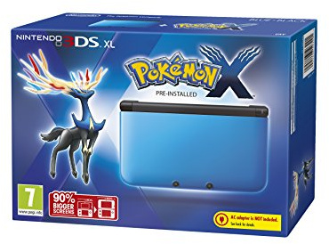 Nintendo Handheld Console XL - Blue and Black Limited Edition with Pokemon X (Nintendo 3DS)