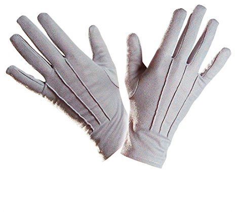Handschuhe mit Biesen Stoffhandschuhe grau Pantomime Damenhandschuhe und Herrenhandschuhe Zauberer Dracula Vampir Handschuh Paar Graue Clown Faschingshandschuhe Clownhandschuhe Halloween Party Accessoires Karneval Kostüm Zubehör
