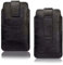 AXELENS Universal Black Belt Pouch Case for Smartphones 5.2” to 6” – Faux Leather with Velcro Closure, Card Holder & Belt Loop – Black Color