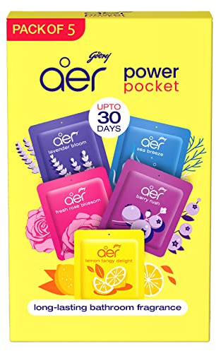 AER Power Pocket Assorted Solid Pocket Air Freshener for the Entire Home with Long Lasting Scents, Pack of 5