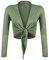 GLOMY Cardigan Bolero à Manches Longues pour Femme Simple et élégant Vert Militaire
