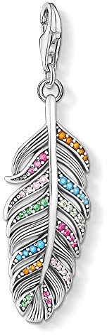 Thomas Sabo Damen Charm-Anhänger Feder Charm Club 925 Sterling Silber 1832-342-7