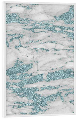 artboxONE Poster mit weißem Rahmen 75x50 cm Abstrakt Glitter Loves Marble - Honesty - Bild Glitzer