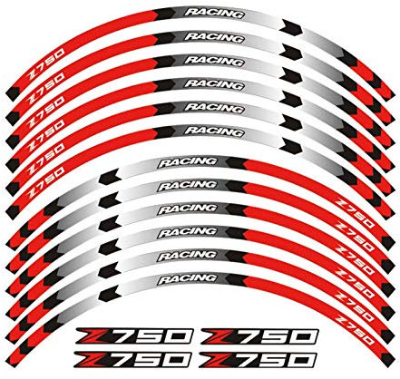 MTnoble Adesivo for moto Ruote anteriori Ruote anteriori Decalcomanie Autoadesivi impermeabili riflettenti Strisce a bordo adatto for Kawasaki Z750 Z 750 (Color : 230084)