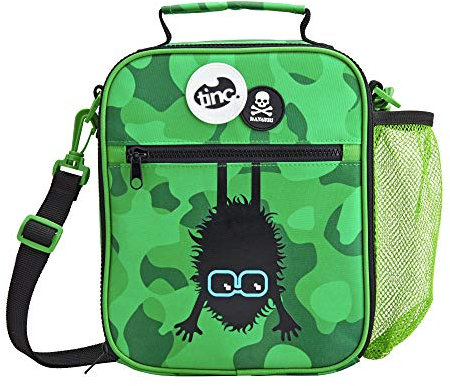Tinc Kids Insulated Lunch Bag for Boys & Girls With Adjustable Strap & Bottle Holder | Water Resistant Leakproof Cooler Bag for School or Home - Hugga, Camo Green
