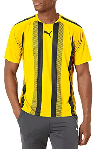 PUMA Herren Teamliga Maillot Rayé T-Shirt, Cyber Gelb/Schwarz, L