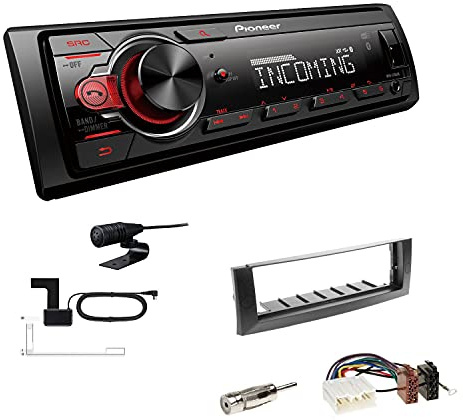 Pioneer MVH-330DAB 1 DIN Autoradio DAB+ Bluetooth USB AUX passend für Mitsubishi Colt und Colt CZC Cabriolet 2004-2009 dunkelgrau