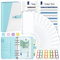 Raccoglitore Notebook A6,TAOPE Portadocumenti in Pelle PU con 12 Trasparente Sacchetti Cerniera Compilabile,Raccoglitore ad Anelli per Budget di Contanti Organizzatore di Buste Risparmio di Denaro-Blu