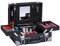 Relaxdays Kosmetikkoffer, Schminkkoffer mit Spiegel, HBT: 13 x 31,5 x 23,5 cm, abschließbar, Beauty Case, schwarz/grau